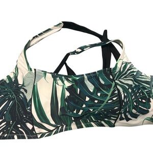 Cupshe Green and Black Bikini with Tropical Leaf Print